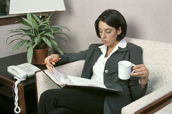 image of woman preparing for a job interview