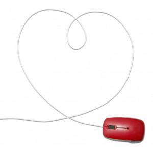 image of computer mouse cord shaped like a heart