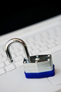 image of open padlock with keyboard