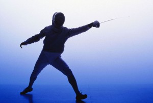 fencer-lunging