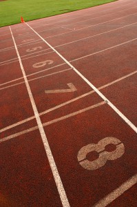 image of starting lanes on a running track