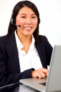 businesswoman with headset